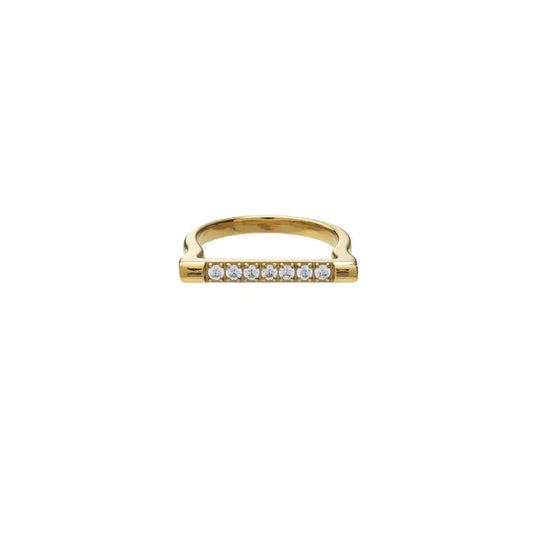 Waterproof Gold Diamond Bar Ring