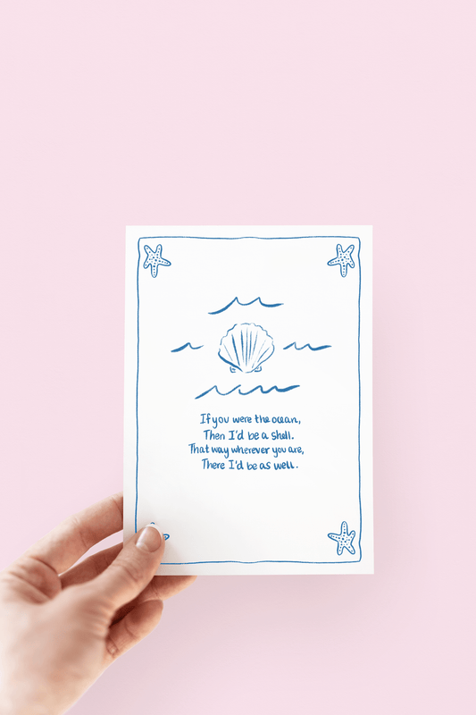 Shell & Sea Poem Love Romance Beach Coastal Greeting Card