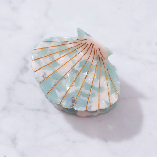 Eco-Friendly Scallop Shell Hair Clip Large: Ocean