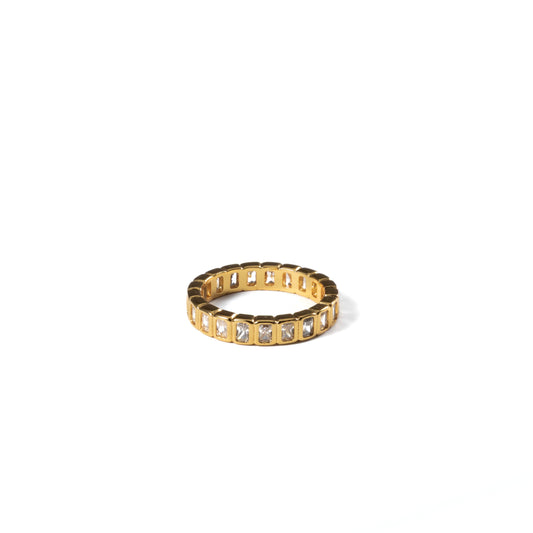 18K Gold Filled Tennis Emerald Cut Ring