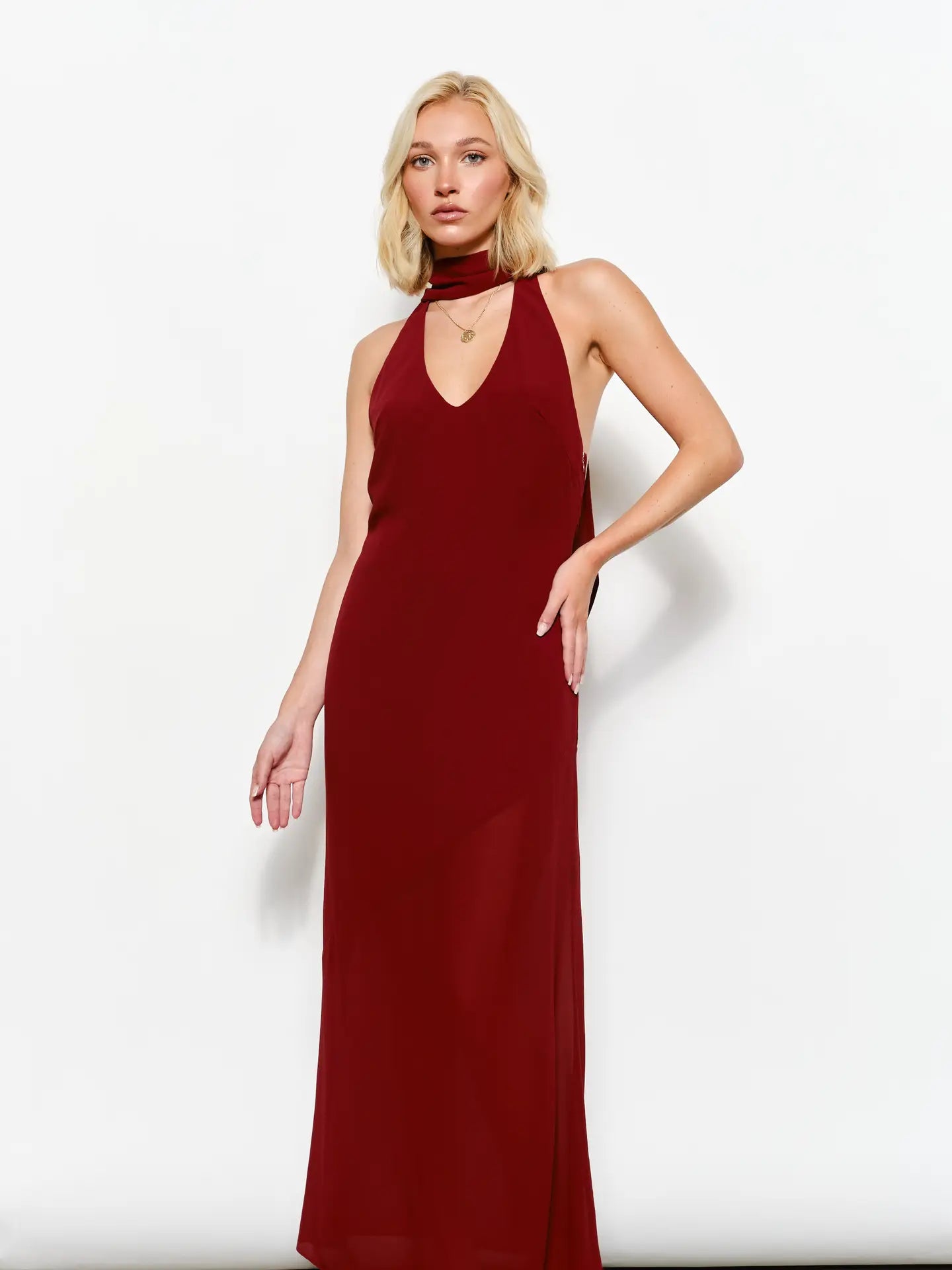 Celeste Plunge Neck Maxi Dress