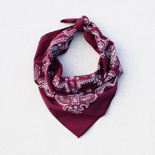 Wine Sketchy Paisley Bandana