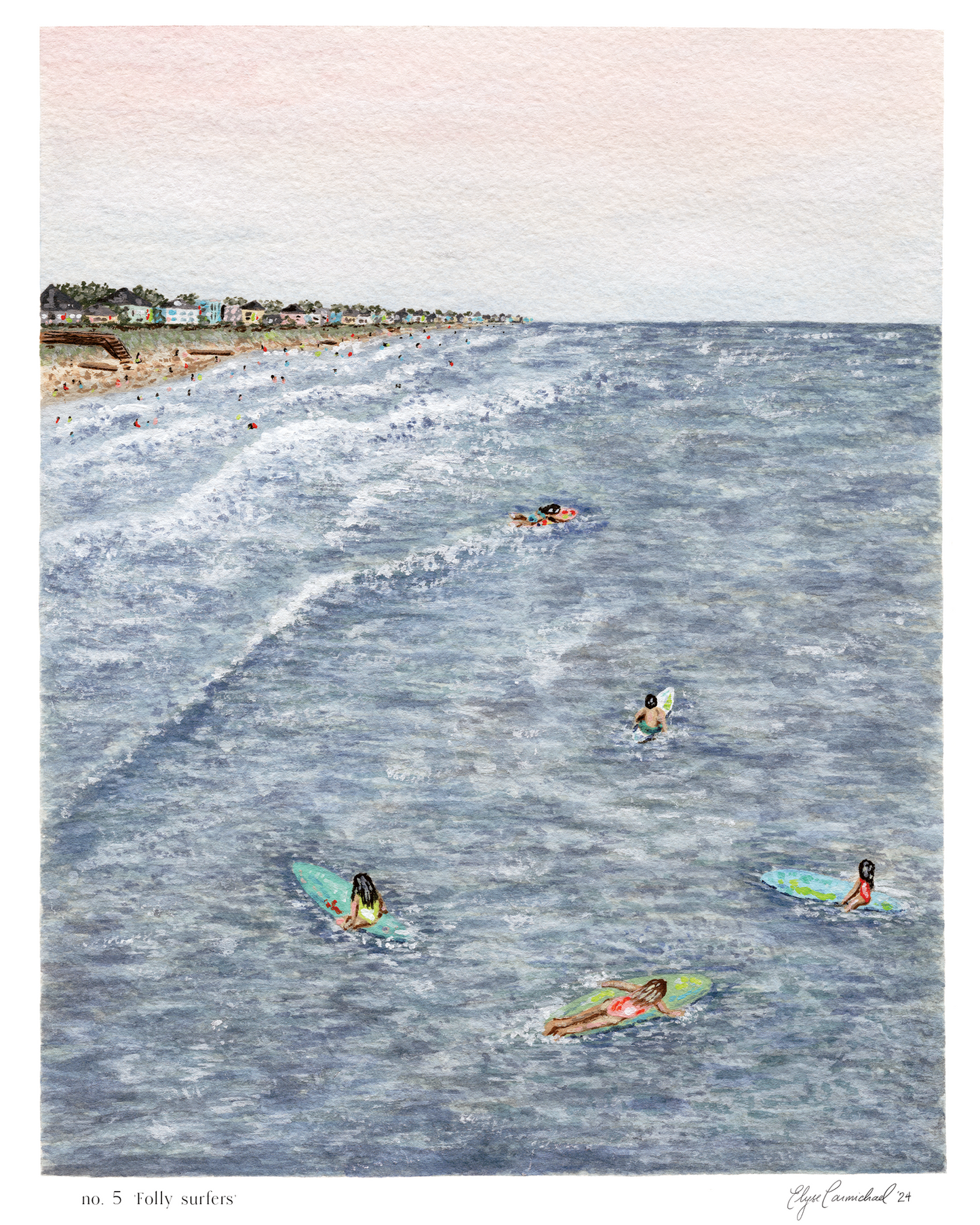 No. 5 'folly surfers' print