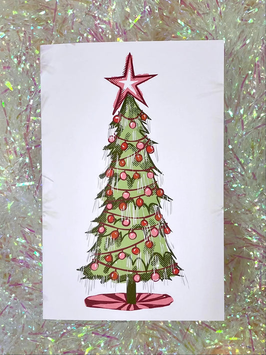tinsel tree card