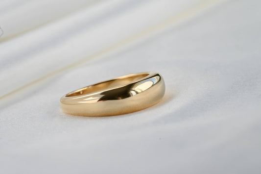 The Grace 18k Gold Dome Ring - Waterproof Thin Dome Ring