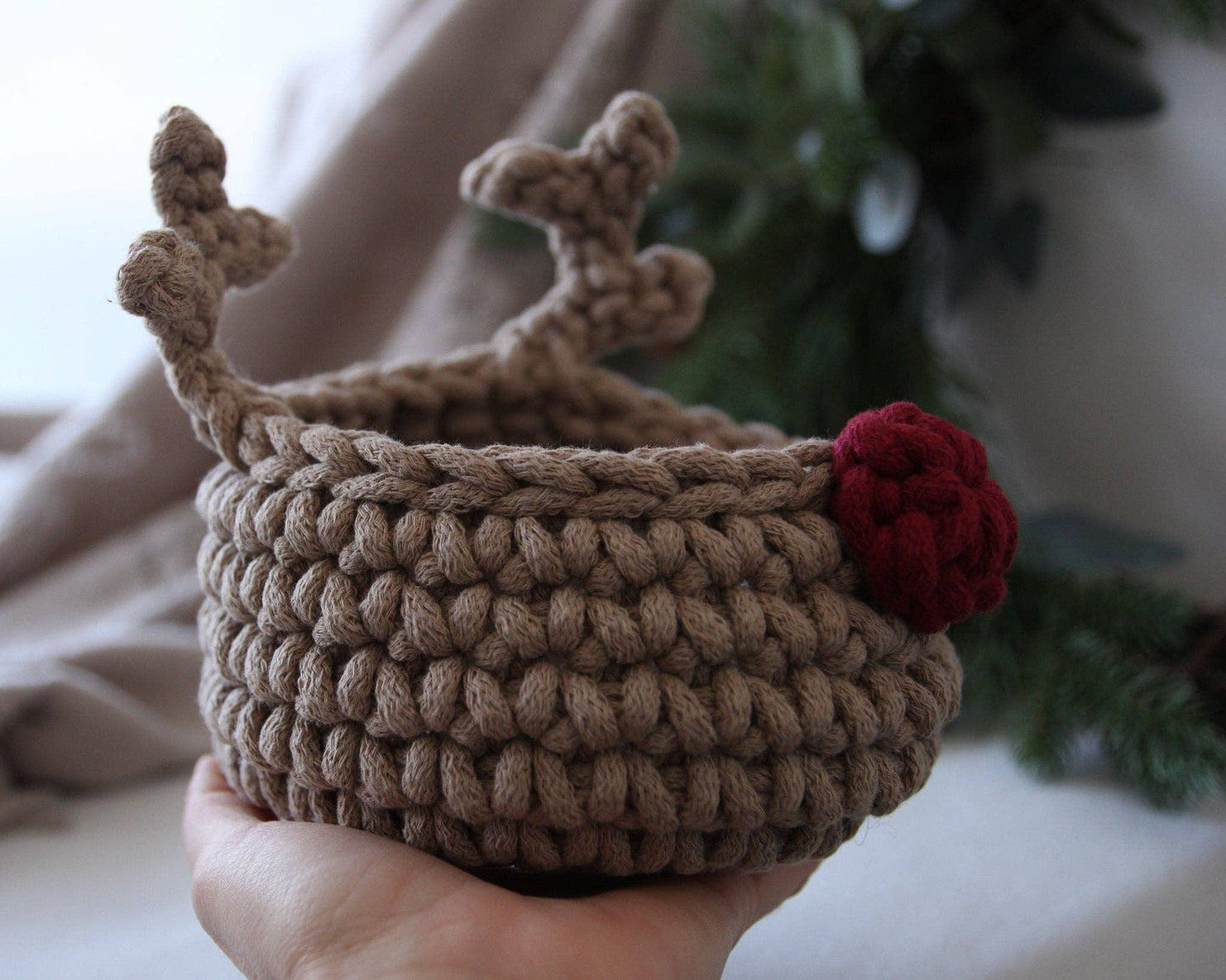 Hand crochet basket | DASHER | Christmas decor & gifts