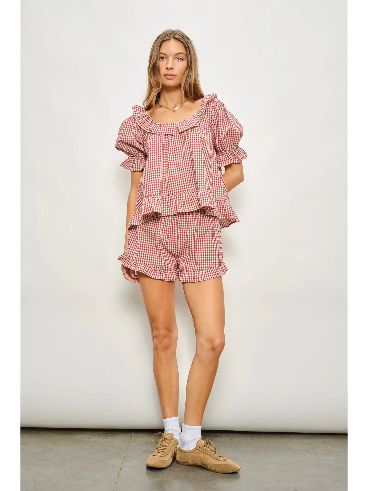 Kiara Frill Gingham Short