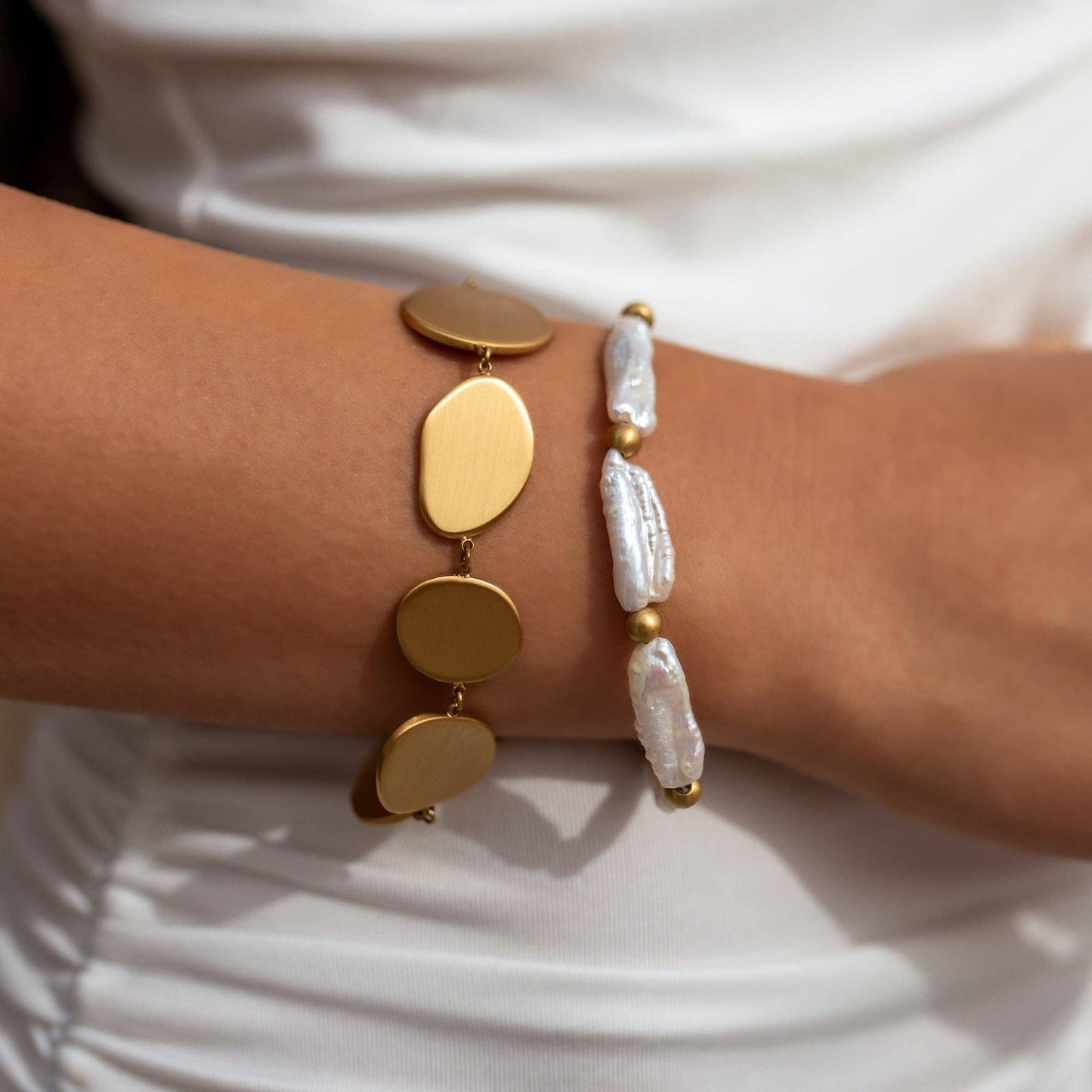 Oasis Bracelet: Gold / Pearl