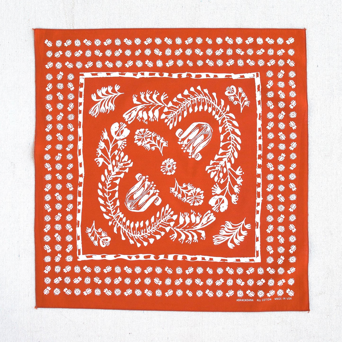 Floral Bandana- Marmalade Orange