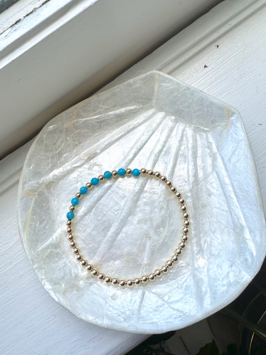 The Grace Beaded Staggered Turquoise Bracelet