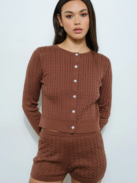 Phoebe Cable Knit Shorts