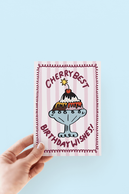 Cherry Best Birthday Wishes Greeting Card