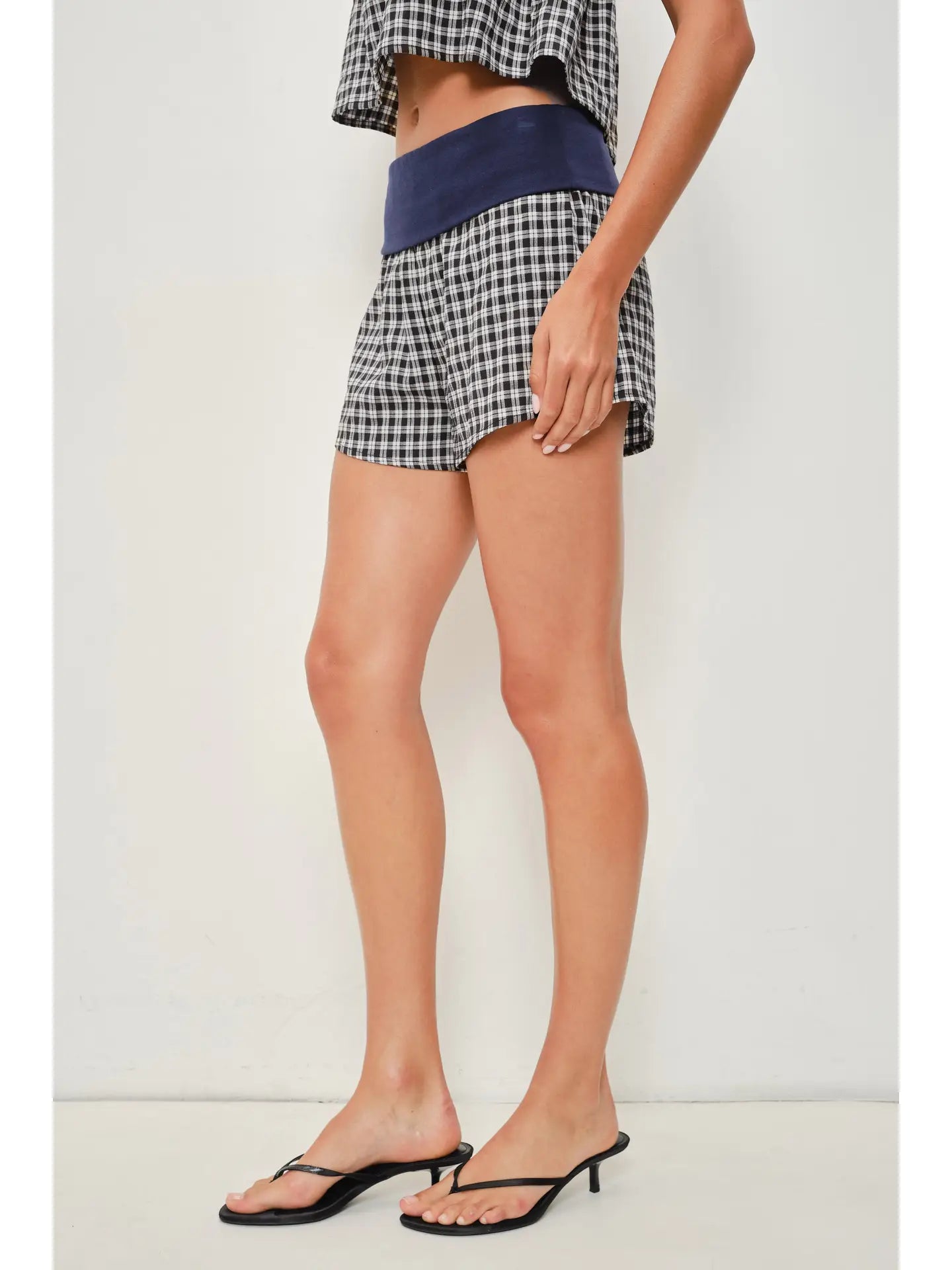 Deanna Gingham Contrast Shorts