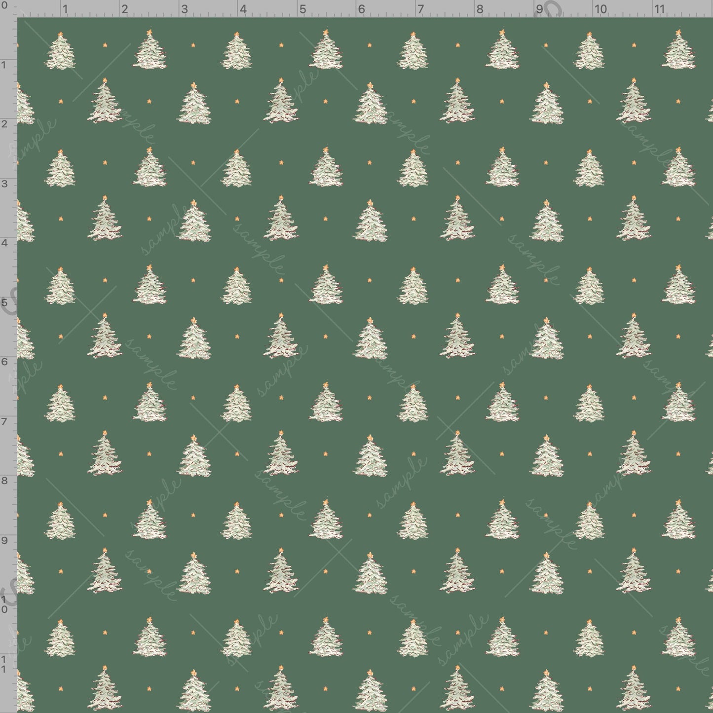 Christmas Tree Block Print Gift Wrap
