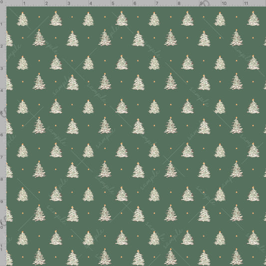 Christmas Tree Block Print Gift Wrap