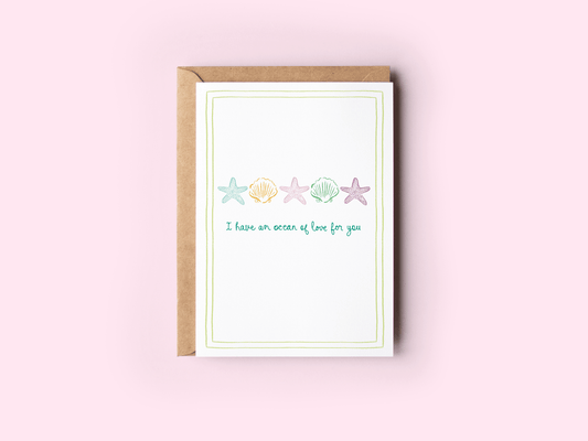 Ocean of Love for You Beach Coastal Greeting Card