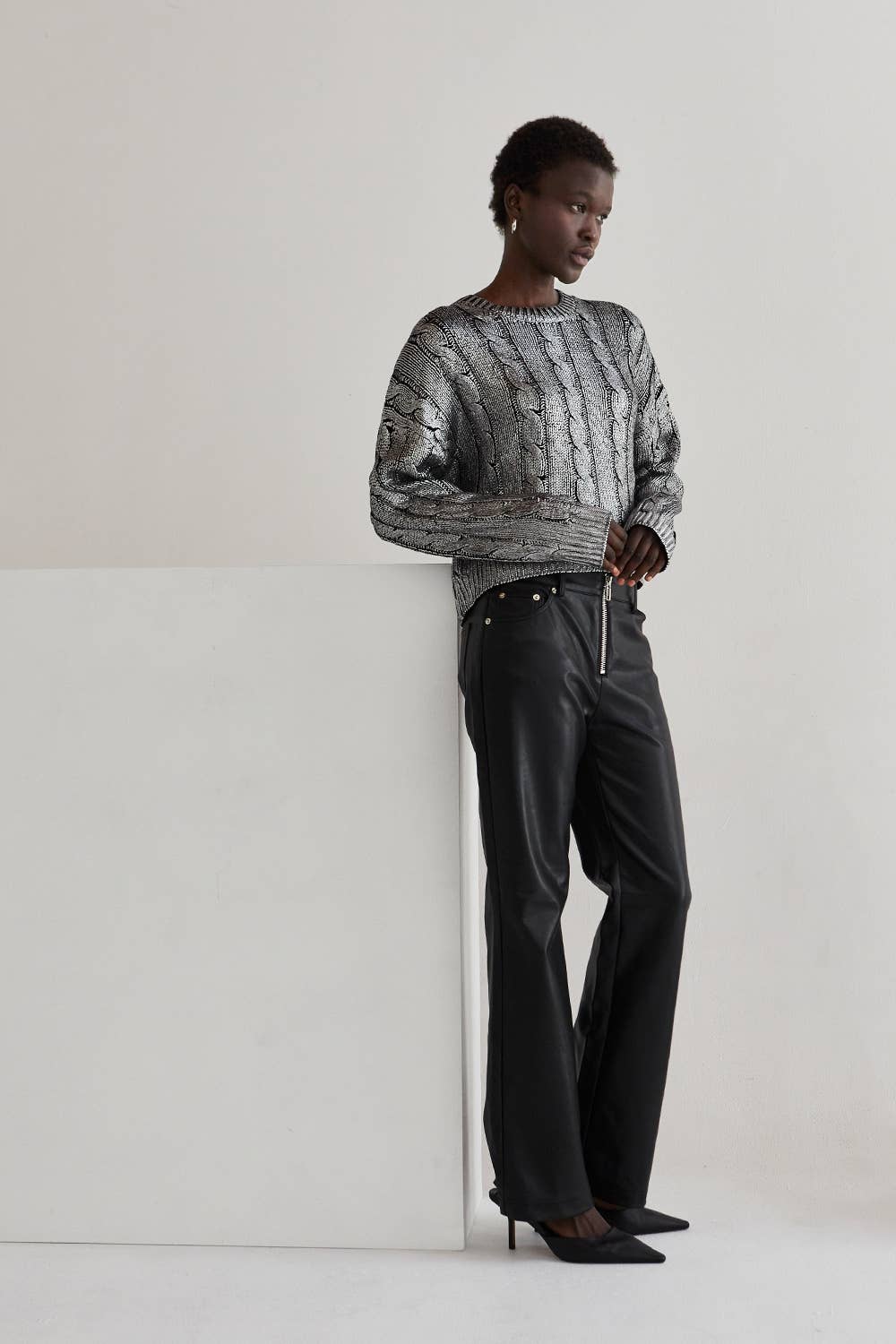 Alexandra Silver Laminated Sweater