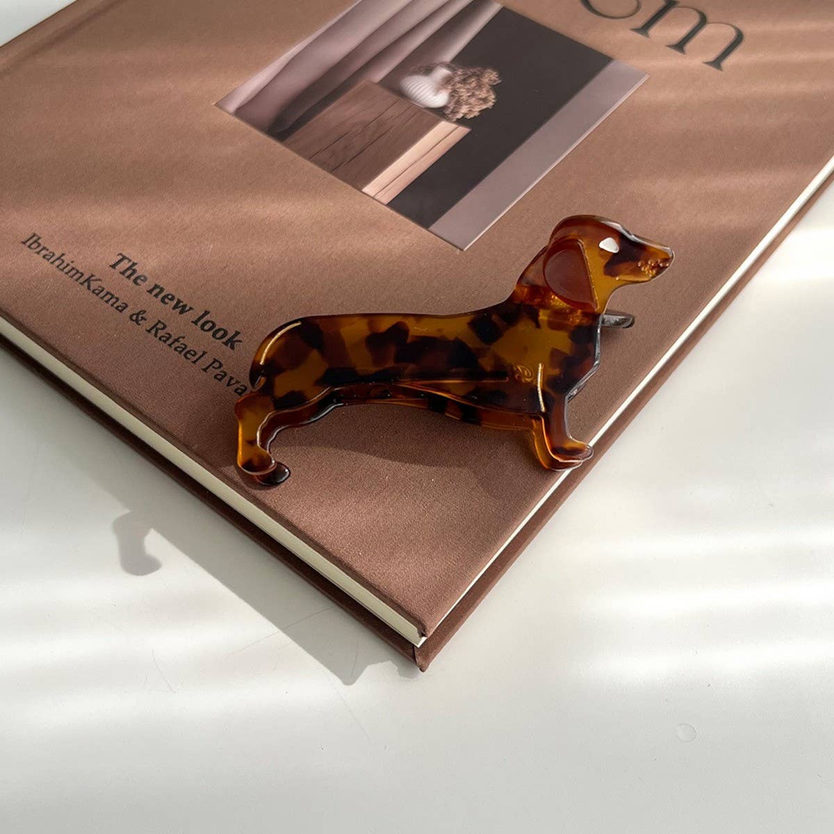 Dachshund Dog Acetate Hair Claw Clip: Black