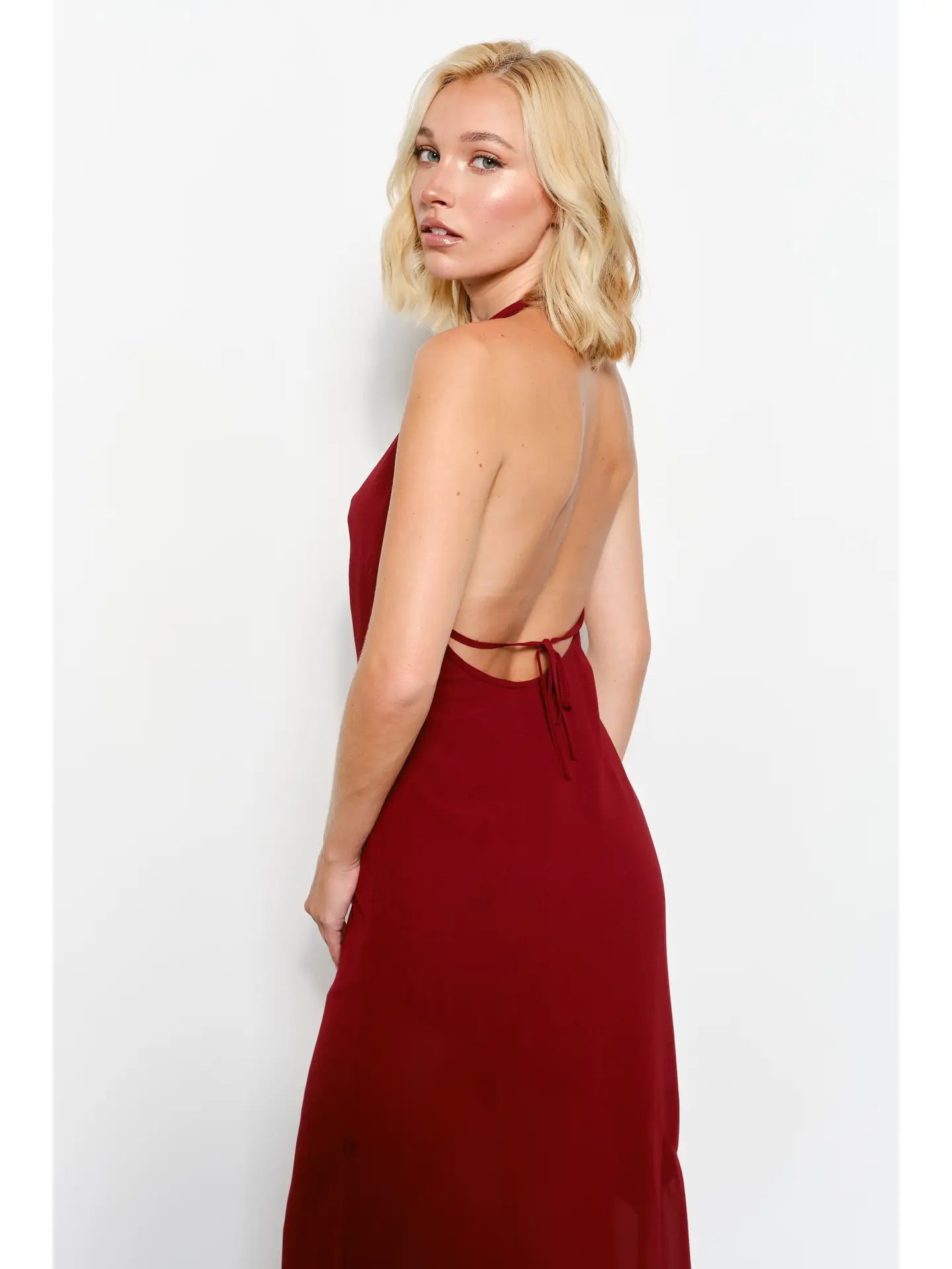 Celeste Plunge Neck Maxi Dress