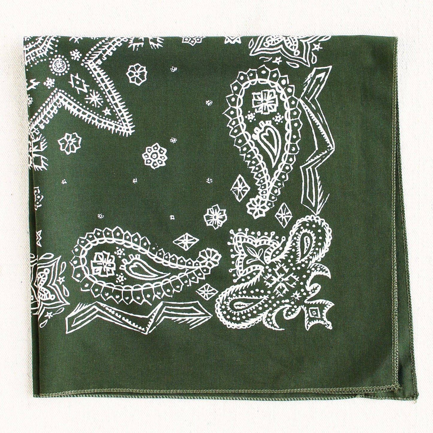 Olive Sketched Paisley Bandana
