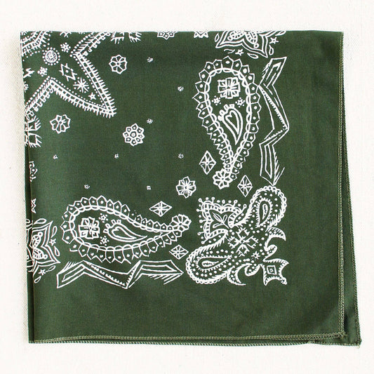 Olive Sketched Paisley Bandana