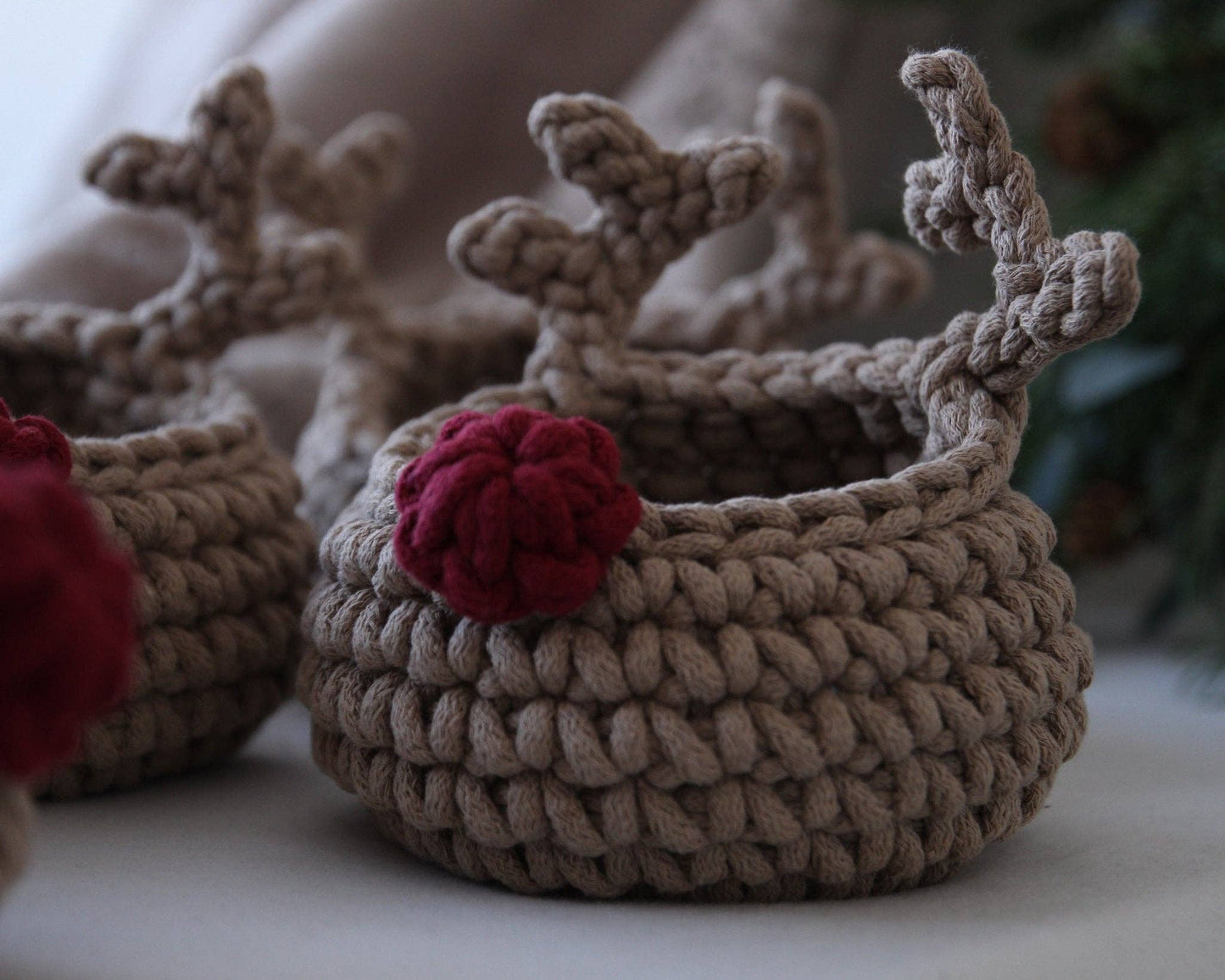 Hand crochet basket | DASHER | Christmas decor & gifts