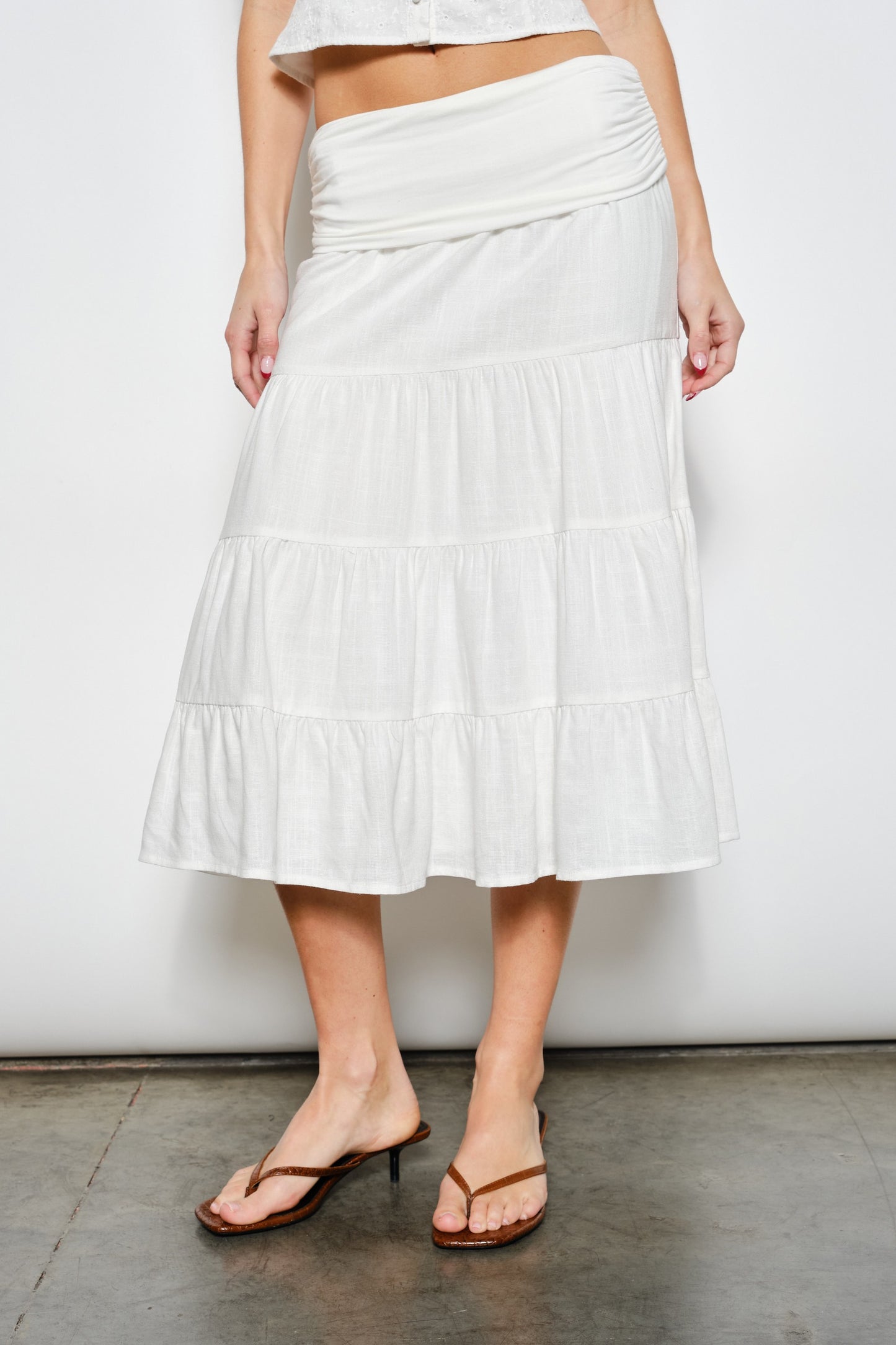 Rogan Fold Over Midi Skirt