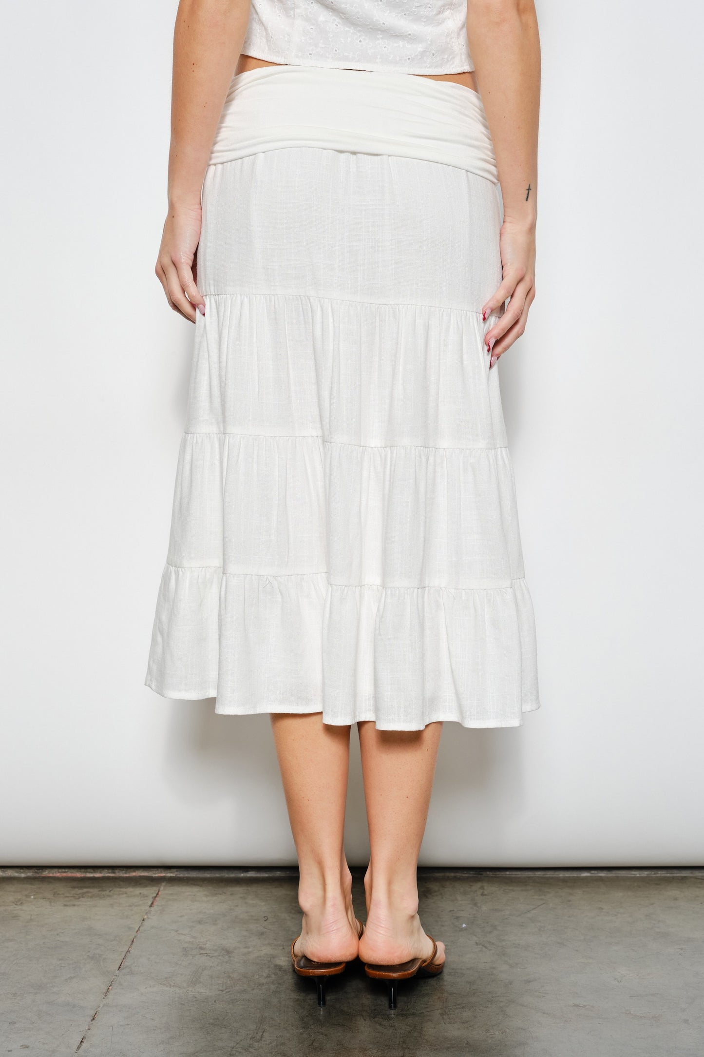 Rogan Fold Over Midi Skirt
