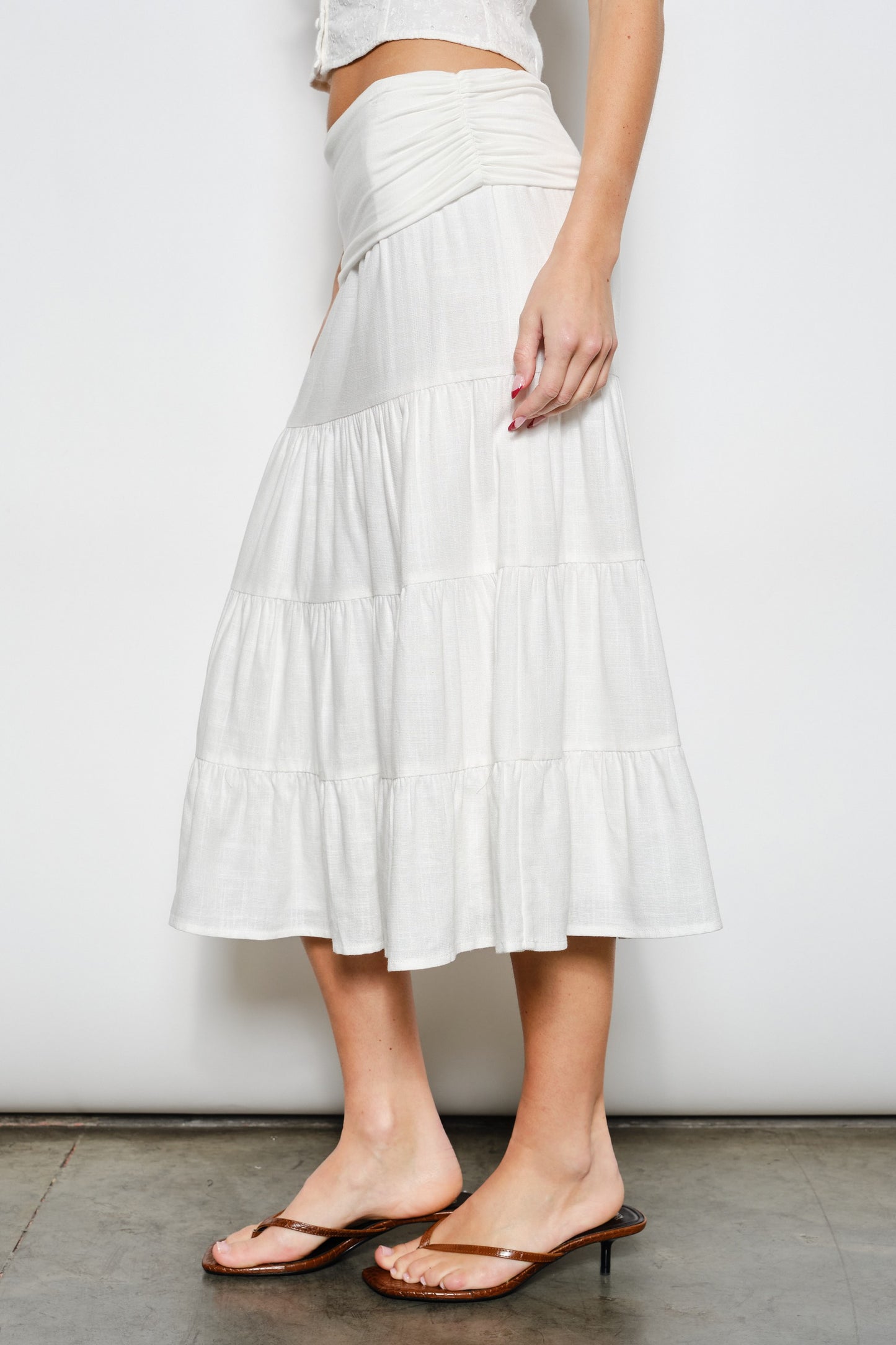 Rogan Fold Over Midi Skirt
