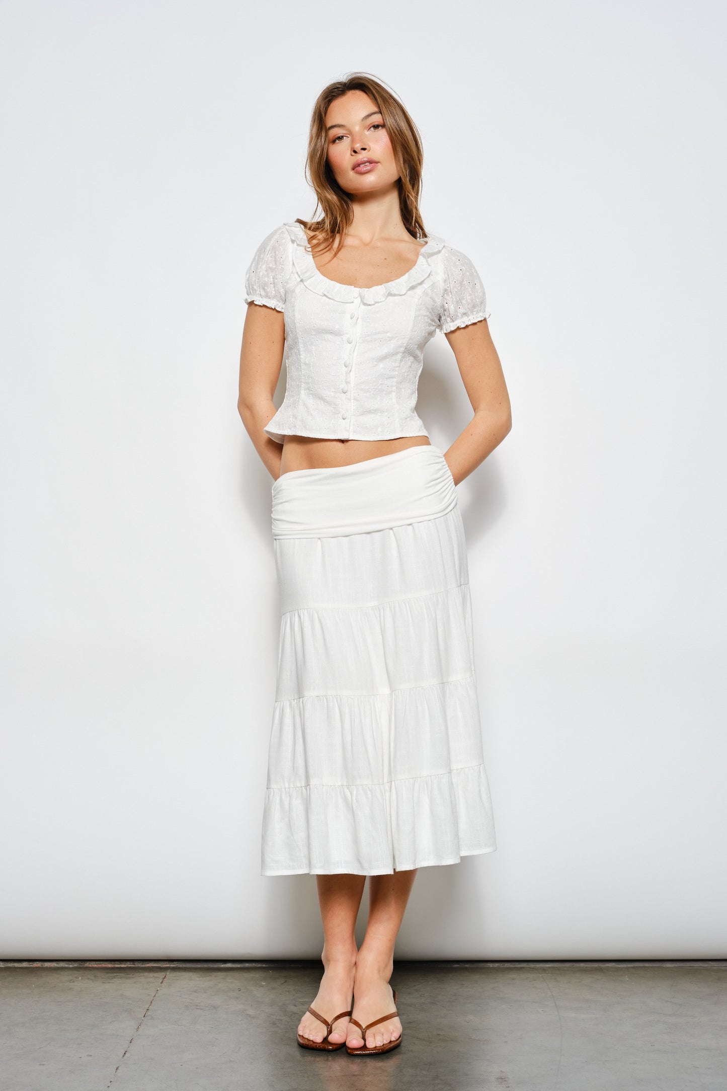 Rogan Fold Over Midi Skirt