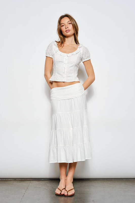 Rogan Fold Over Midi Skirt