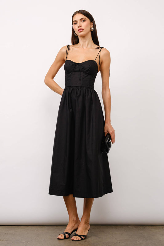 Positano Tie-Strap Corset Midi Dress