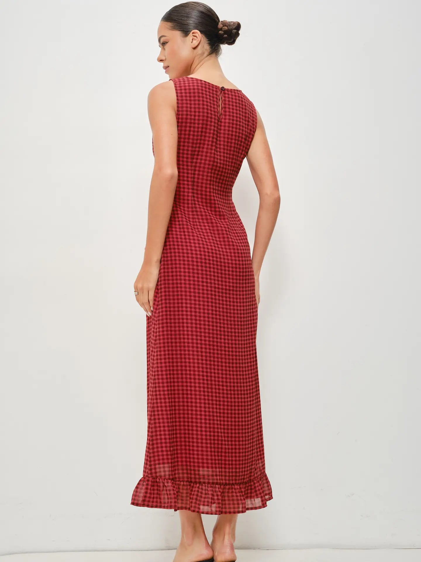 The Aella Gingham Frill Maxi