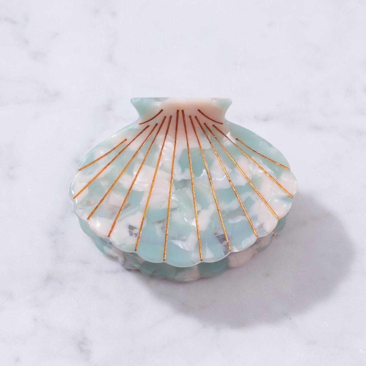Eco-Friendly Scallop Shell Hair Clip Large: Ocean