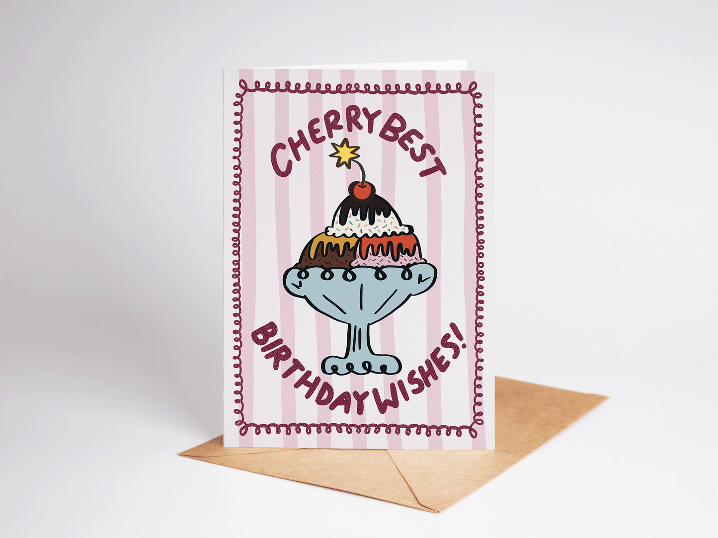 Cherry Best Birthday Wishes Greeting Card