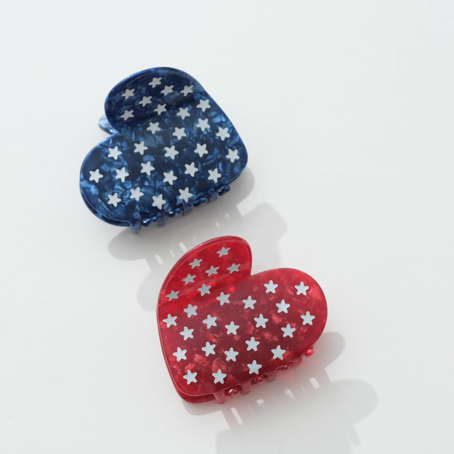 USA Hearts with Stars Claw Clip - Large : Assorted