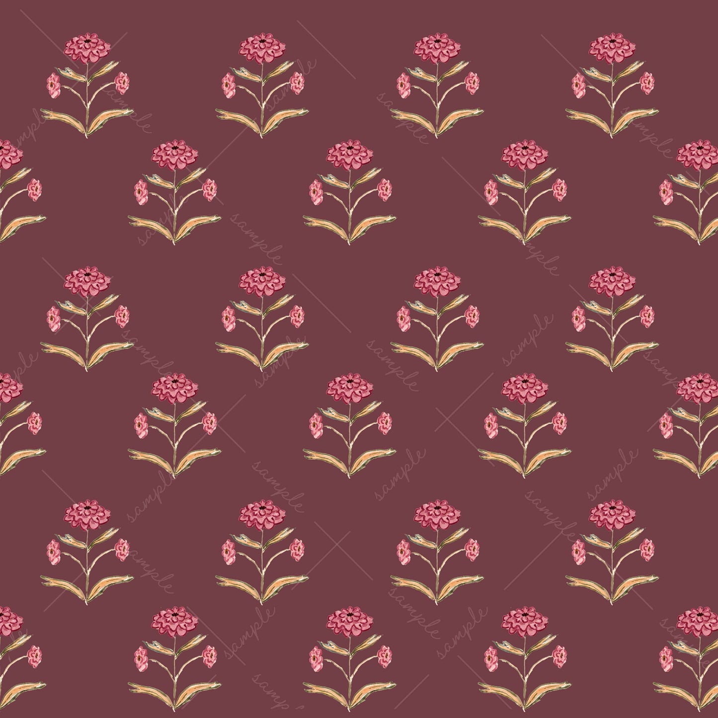 Zinnia Block Print Gift Wrap Sheets