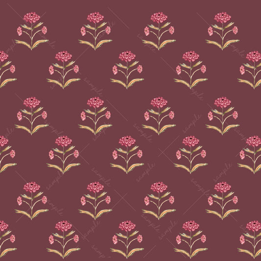 Zinnia Block Print Gift Wrap Sheets