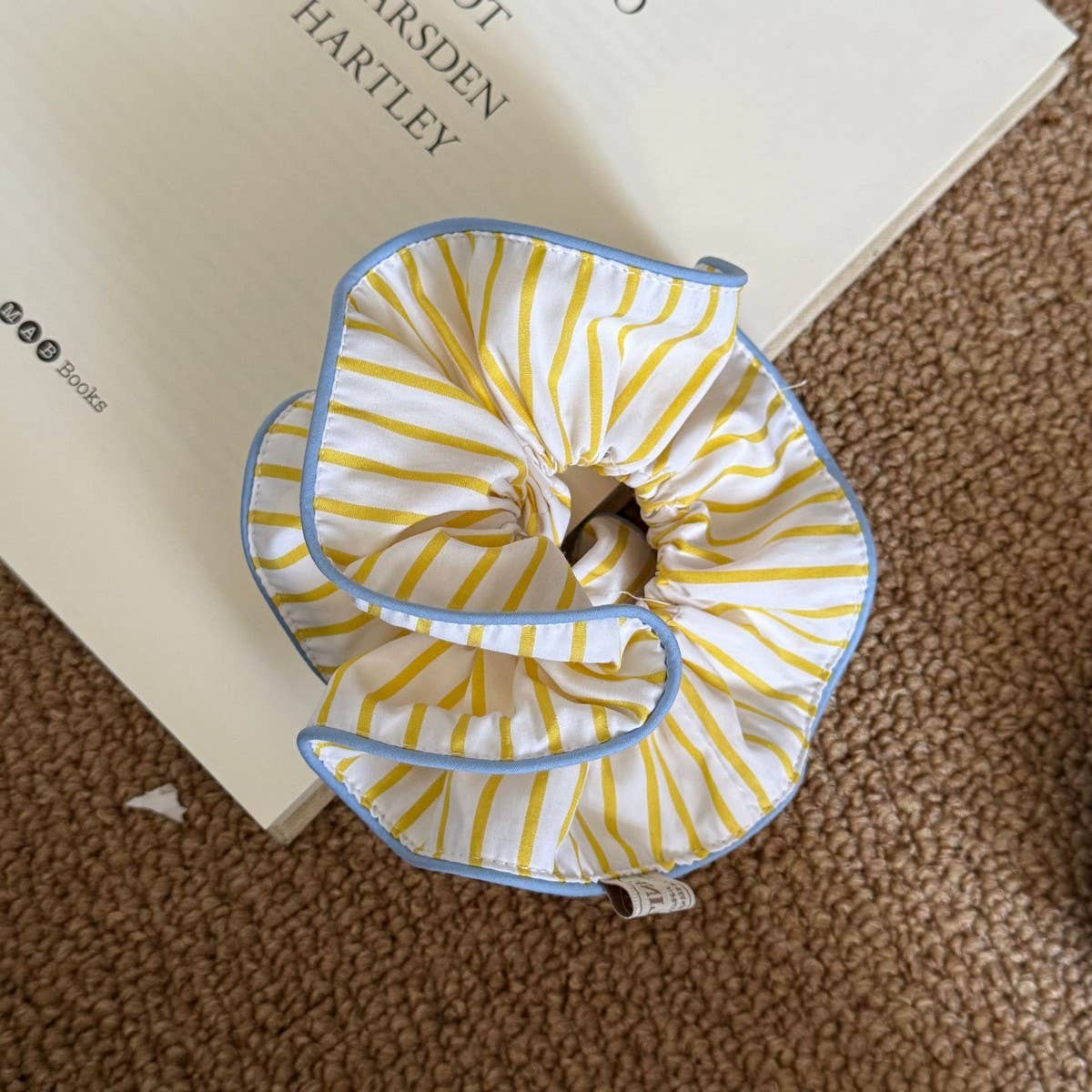 Yellow Stripe Oversized Scrunchie