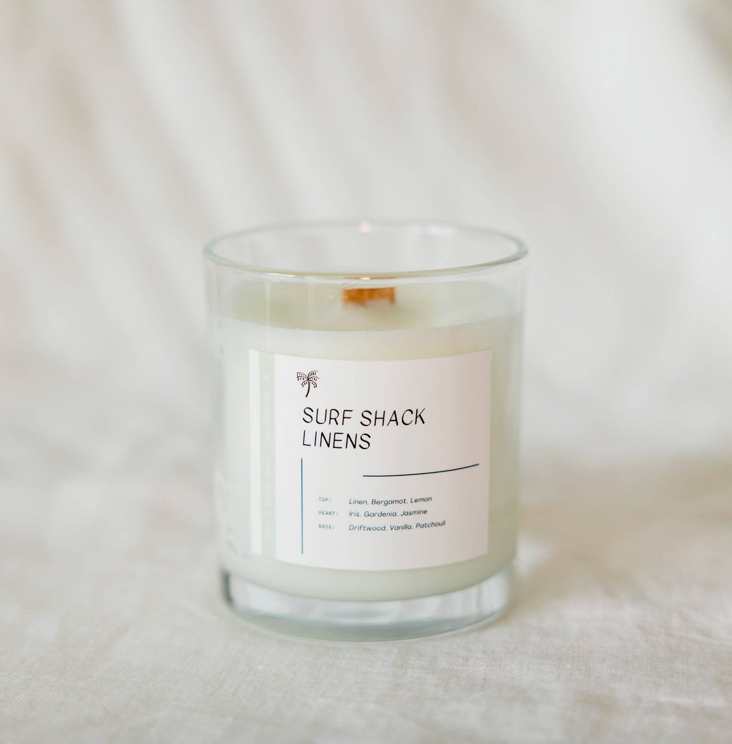 Surf Shack Linens | Luxury Coastal Wood Wick Candle