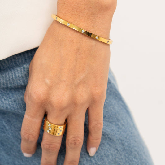 Gold Diamond Bangle