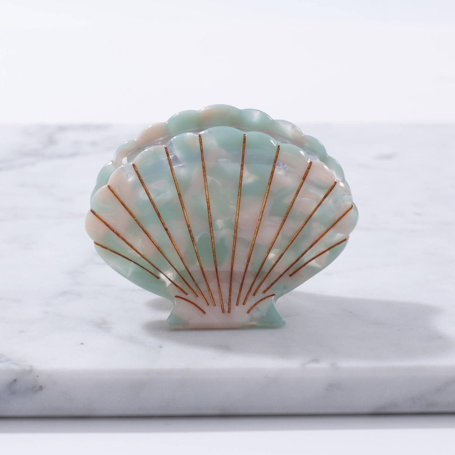 Eco-Friendly Scallop Shell Hair Clip Large: Ocean