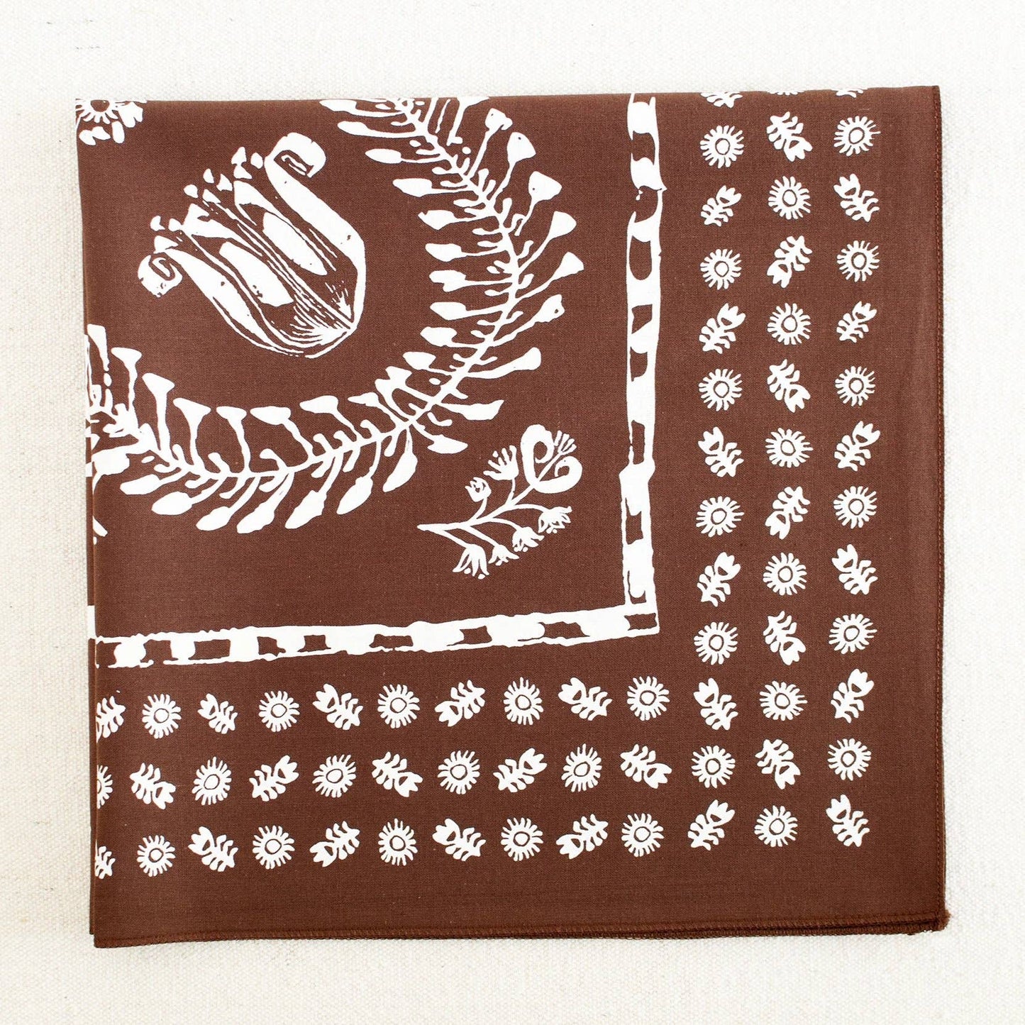Brown Floral Bandana