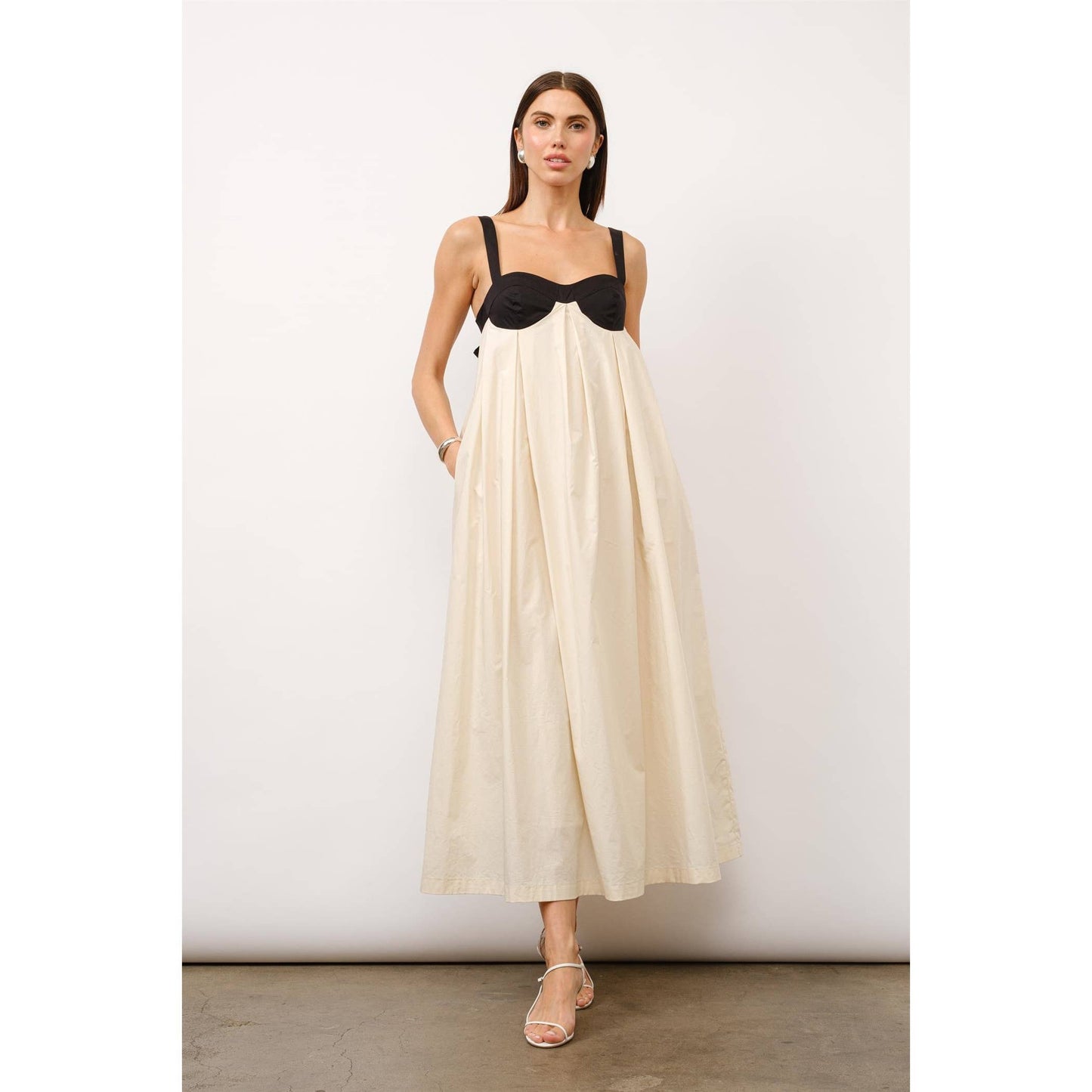 Amelia Box Pleat Maxi Dress