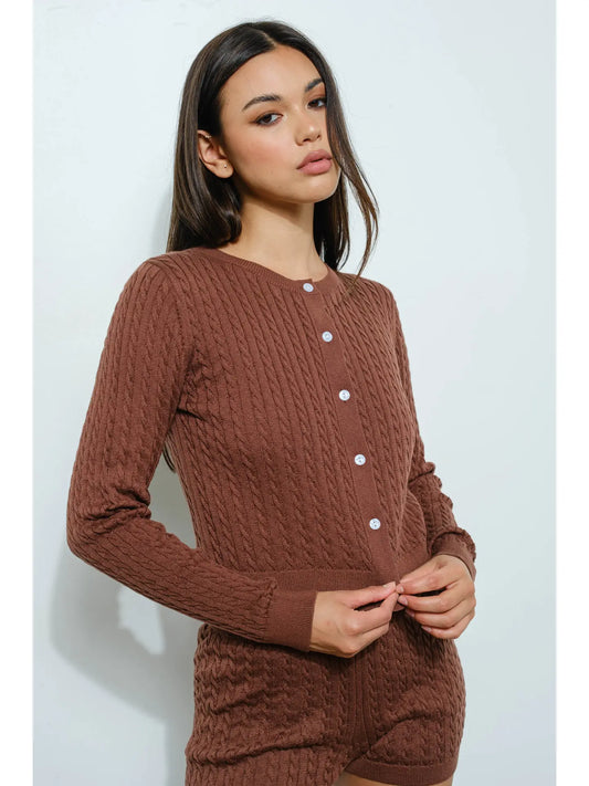 Phoebe Cable Knit Cardigan
