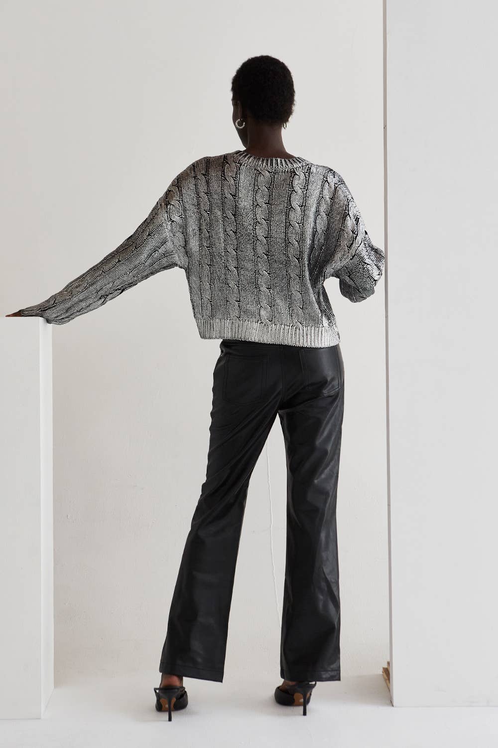 Alexandra Silver Laminated Sweater