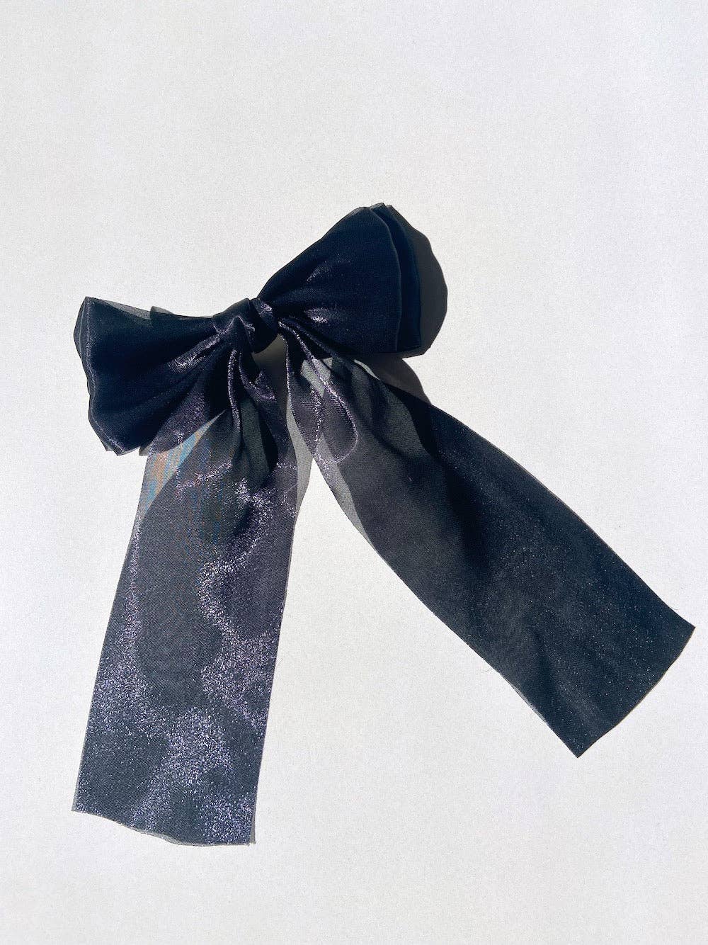 Organza Hair Bow Barrette: Blue