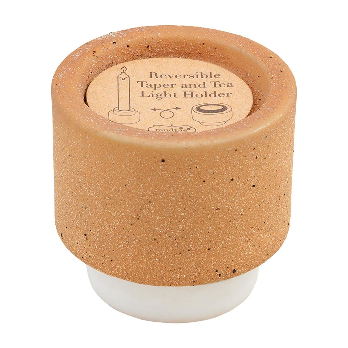 Terracotta Reversible Tea Light/Taper Holder