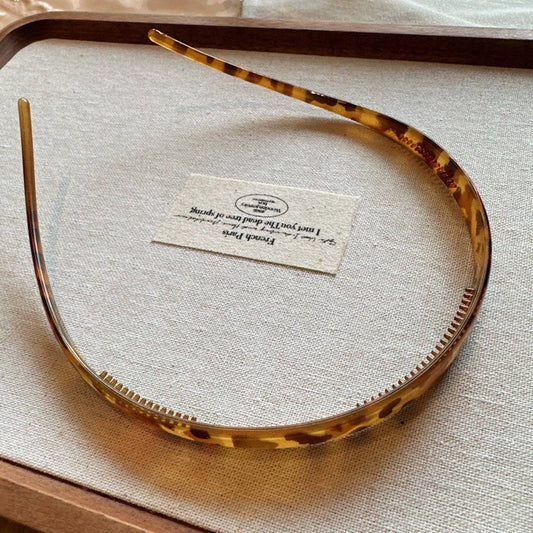 LEOPARD PRINT CLASSIC RETRO FRENCH HEADBAND: DARKLEOPARD