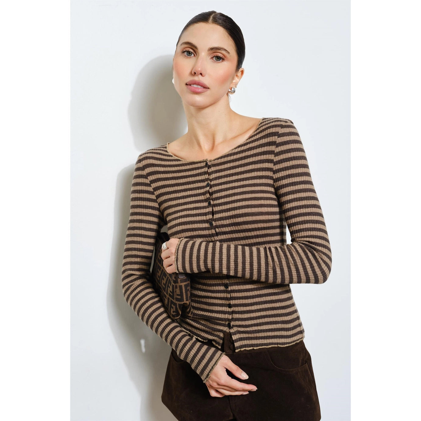 Dree Striped Long Sleeve Jersey Knit Top